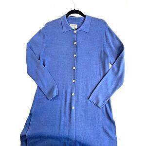 Chico’s Womens Long Buttoned Sweater Color-Purple/Blue Size-Large ***